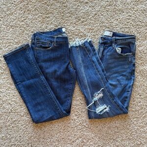 Abercrombie & Fitch Medium Wash Denim Distressed Mom Jeans - Size 28 / 6R Bundle